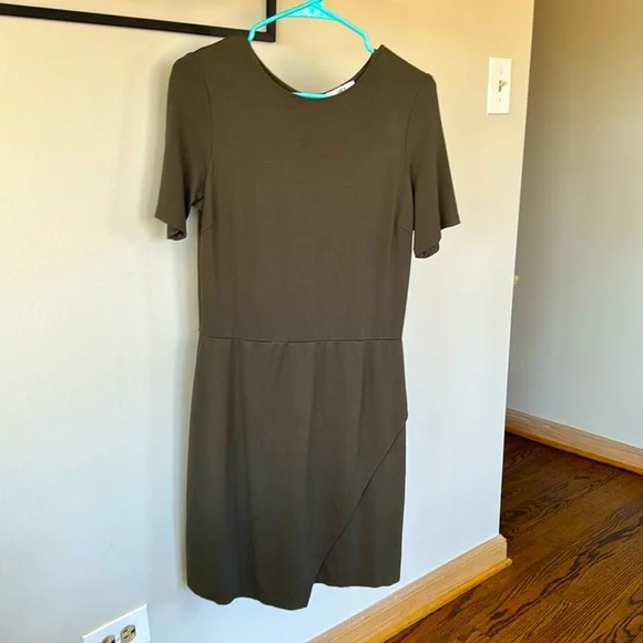 slim fit dress slacks Metallic Stripe Linen Three Quarter Sleeve Maxi Shirt Dress - Green/White